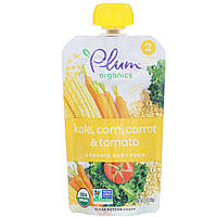 Детское пюре Plum Organics, Organic Baby Food, Stage 2, Kale, Corn, Carrot & Tomato, 3.5 oz (99 g) - Оригинал