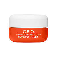 Увлажняющее средство SUNDAY RILEY C.E.O Vitamin C Rich Hydration Cream 1.7 oz/ 50 mL - Оригинал Увлажняющее средство SUNDAY RILEY C.E.O Vitamin C Rich Hydration Cream 0.5 oz/ 15 g, Против черных точек, Чувствительная, Увлажняющее средство SUNDAY RILEY C.E