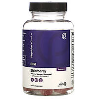 Бузина Physician's Choice, Elderberry + Echinacea & Vitamin C, Raspberry, 200 mg, 60 Gummies - Оригинал