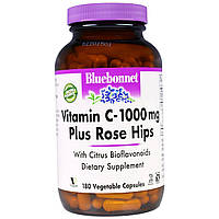 Препарат с витамином С Bluebonnet Nutrition, Vitamin C - 1000 mg Plus Rose Hips, 180 Vegetable Capsules -