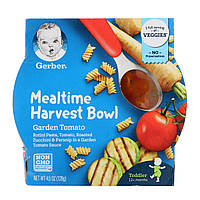 Детское пюре Gerber, Mealtime Harvest Bowl, 12+ Months, Garden Tomato, 4.5 oz (128 g) - Оригинал