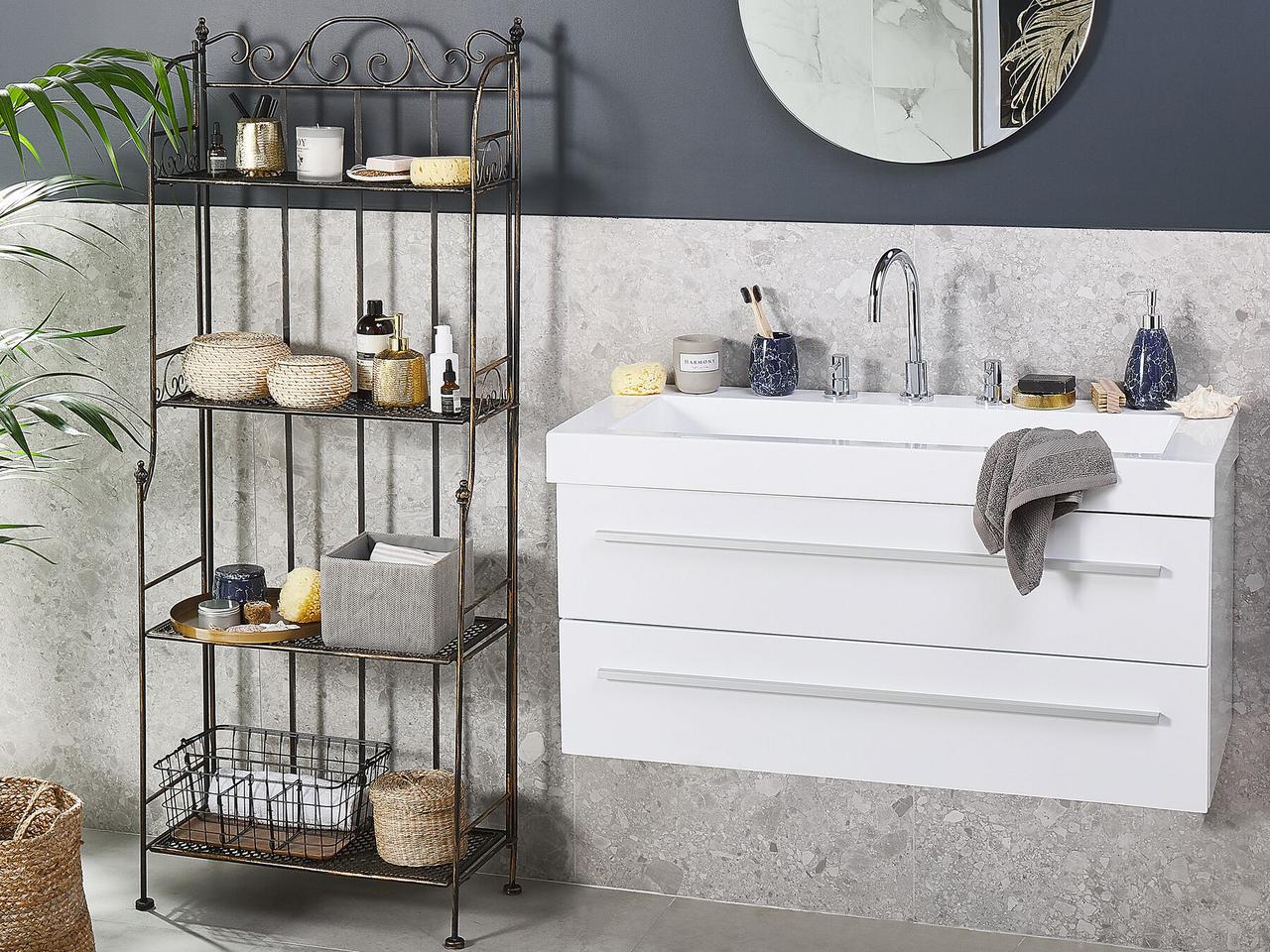 4-х уровневый металлический стеллаж черный ISERNIA (ID#1583965605 ...