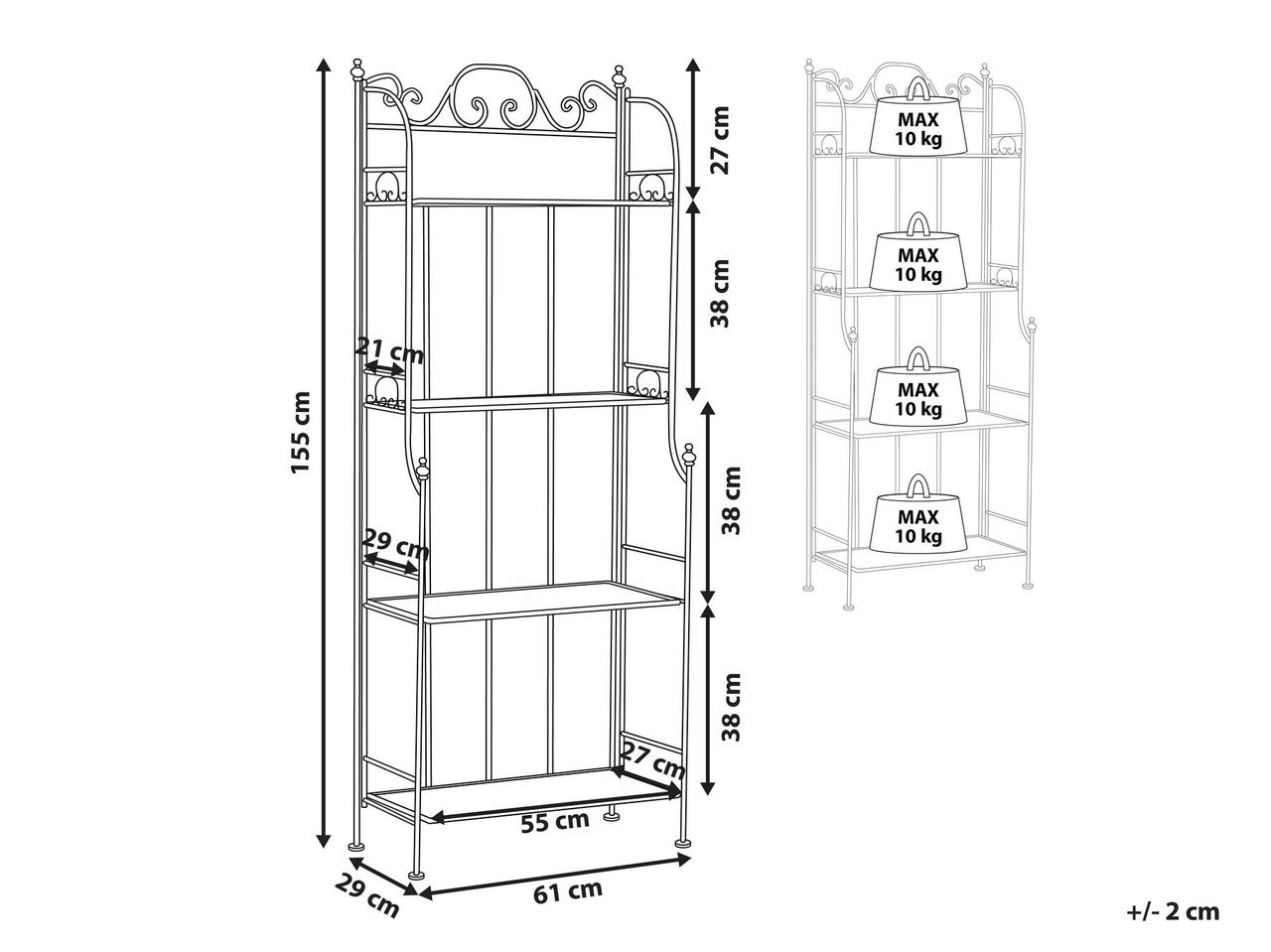 4-х уровневый металлический стеллаж черный ISERNIA (ID#1583965605 ...