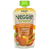 Детское пюре Sprout Organic, Veggie Power, Sweet Potato with Mango, Apricot & Carrot, 4 oz (113 g) - Оригинал