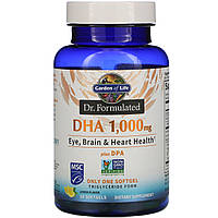 ДГК Garden of Life, Dr. Formulated, DHA, Lemon, 1,000 mg, 30 Softgels - Оригинал