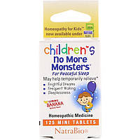 Снотворное NatraBio, Children's No More Monsters, Yummy Banana Natural Flavor, 125 Mini Tablets - Оригинал