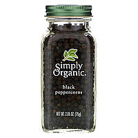 Перец Simply Organic, Зерна черного перца, 2.65 унций (75 г) - Оригинал