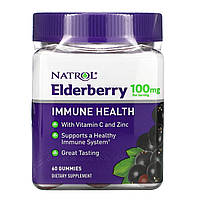 Бузина Natrol, Elderberry Immune Health, 100 mg, 60 Gummies - Оригинал