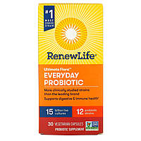 Пробиотическая формула Renew Life, Ultimate Flora, Everyday Probiotic, 15 Billion Live Cultures, 30 Vegetarian