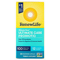 Пробиотическая формула Renew Life, Ultimate Flora, Ultimate Care Probiotic, 100 Billion Live Cultures, 30