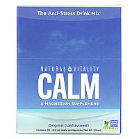 Магний Natural Vitality, CALM, The Anti-Stress Drink Mix, Original (Unflavored), 30 Single Serving Packs, 0.12