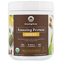 Растительный протеин Amazing Grass, Amazing Protein, «Здоровое пищеварение», со вкусом шоколада майя, 5 млрд