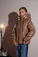 Демисезонна курточка для дівчинки з еко-шкіри