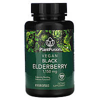 Бузина PlantFusion, Vegan Black Elderberry, 1,150 mg, 60 Vegan Capsules - Оригинал