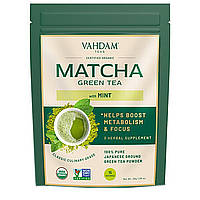 Зеленый чай Vahdam Teas, Green Tea Powder, Mint Matcha, 1.76 oz (50 g) - Оригинал