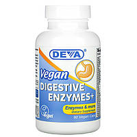 Фермент Deva, Vegan Digestive Enzymes+, 90 Vegan Caps - Оригинал