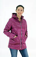 Демисезонная женская куртка с накладным карманом, модель Юлия, вишневая, размер 48 48/50