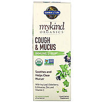 Препарат на основе трав Garden of Life, MyKind Organics, Cough & Mucus Immune Syrup, 5 fl oz ( 150 ml) -