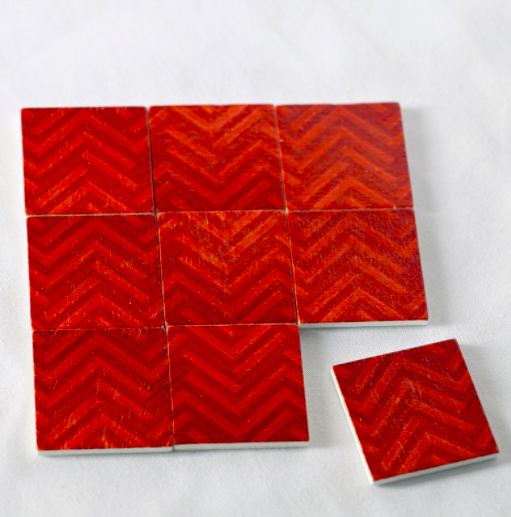 Набірна підлога 3*3 см Махагон ялинка 9 шт, фото 1