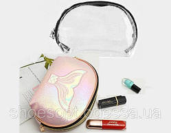Косметичка Хвост русалки з прозорою косметичкою набір 2 шт.
