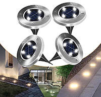 Садовый светильник на солнечной батарее Solar Disk Lights 4 LED