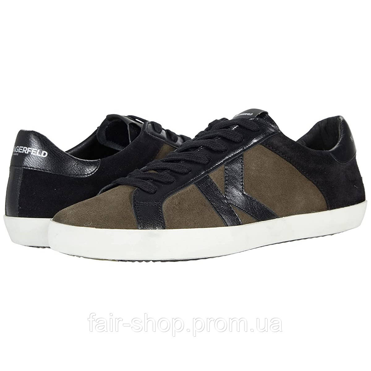 Снікери Karl Lagerfeld Suede K Sneaker On Distressed Banded Sole Olive, оригінал. Доставка від 14 днів