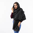 Теплий вовняний шарф 190х70см Чорний, фото 5