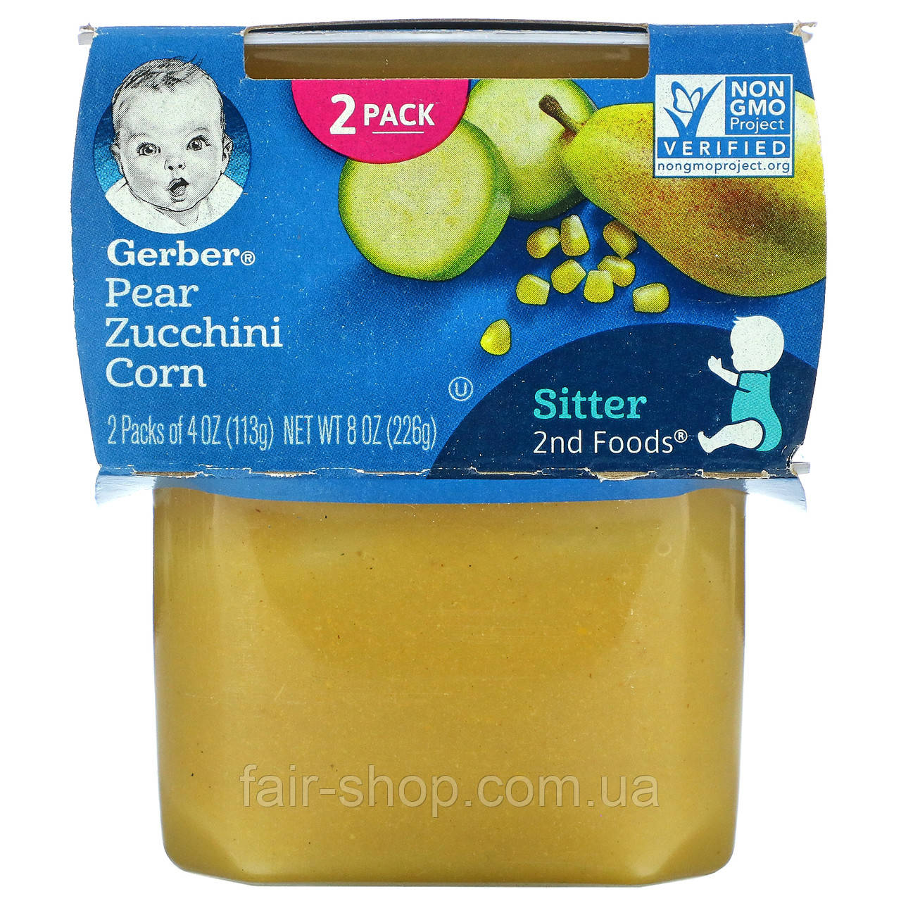 Gerber Pear Zucchini Corn Sitter 2 Pack 4 oz 113 g Each