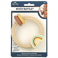 Itzy ritzy, Ritzy Rattle, силиконовый прорезыватель с погремушкой, для детей от 3 месяцев, радуга, 1 шт. -