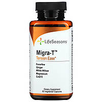 LifeSeasons, Migra-T, Tension Ease, 60 вегетарианских капсул - Оригинал