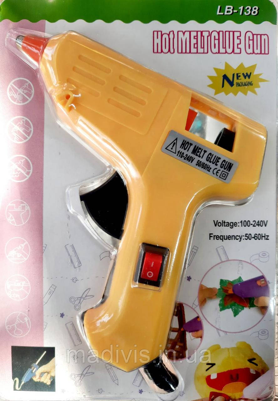 Клейовий пістолет для творчості LB-138, 20W, під стрижні 7 мм., фото 1