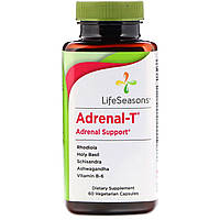 LifeSeasons, Adrenal-T, адреналиновая поддержка, 60 вегетарианских капсул - Оригинал
