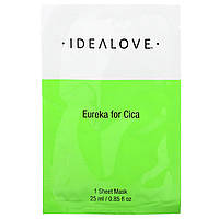 Idealove, Eureka for Cica, тканевая косметическая маска с экстрактом готу кола, 1 шт., 25 мл (0,85 жидк.