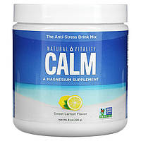 Natural Vitality, CALM, антистрессовая смесь для напитков, сладкий лимон, 226 г (8 унций) - Оригинал