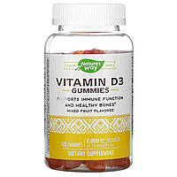 Nature's Way, жевательные таблетки с витамином D3, со вкусом фруктового ассорти, 50 мкг (2000 МЕ), 120