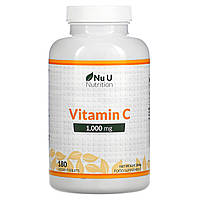 Nu U Nutrition, Витамин С, 1000 мг, 180 таблеток растительного происхождения - Оригинал
