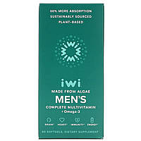 IWi, Полный комплекс мультивитаминов и омега-3 для мужчин, 60 мягких таблеток - Оригинал