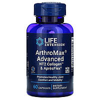 Life Extension, ArthroMax Advanced, усовершенствованный состав, NT2 Collagen и ApresFlex, 60 капсул - Оригинал
