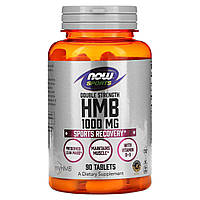 NOW Foods, Sports, HMB, двойная сила, 1000 мг, 90 таблеток - Оригинал