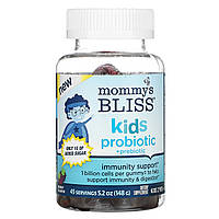 Mommy's Bliss, Детский пробиотик и пребиотик, от 2 лет, ягодный, 45 жевательных таблеток - Оригинал