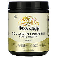 Terra Origin, Костный бульон с коллагеном и белком, ваниль, 466 г (16,43 унции) - Оригинал