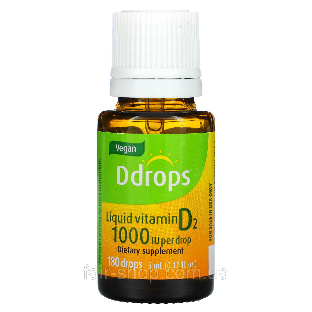 Ddrops, Liquid Vitamin D2, 1,000 IU , 0.17 fl oz ( 5 ml) Оригинал