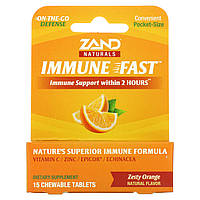 Zand, Immune Fast, пикантный апельсин, 15 жевательных таблеток - Оригинал