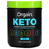 Orgain, Keto, протеиновый порошок из кетогенного коллагена с маслом MCT, ваниль, 400 г (0,88 фунта) - Оригинал