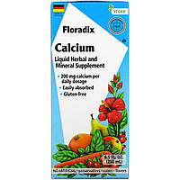 Gaia Herbs, Floradix, Calcium, Liquid Herbal and Mineral Supplement, 200 mg, 8.5 fl oz (250 ml) - Оригинал