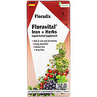 Gaia Herbs, Floradix, железо и травы Floravital, 23 жидк. унции (700 мл) - Оригинал