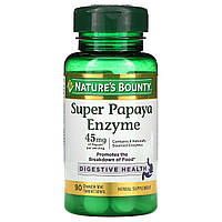 Nature's Bounty, Super Papaya Enzyme, мята, 15 мг, 90 жевательных таблеток - Оригинал