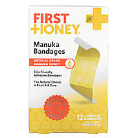 First Honey, Manuka Bandages, 12 пластырей - Оригинал