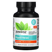 Zenwise Health, DigeSTRESS, пищеварение + расслабление, 60 капсул - Оригинал