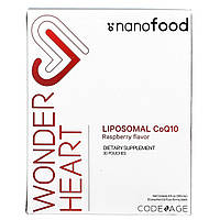 CodeAge, Wonder Heart, липосомальный коэнзим Q10, малиновый вкус, 30 пакетиков по 0,3 жидкой унции (10 мл)